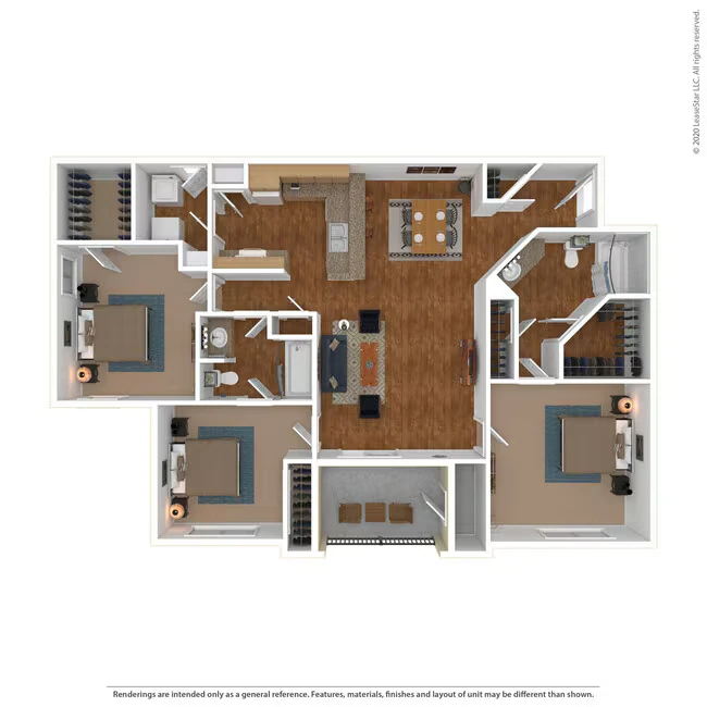 3 Bed 2 Bath 1494 SqFt (1390 Net) 0414-2 floor plan